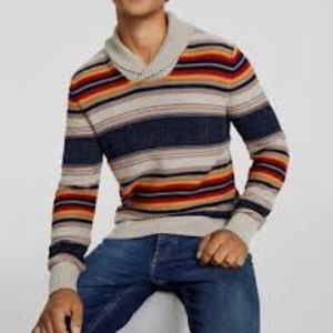 Men's Sun and Stone shawl sweater.